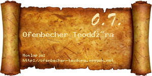 Ofenbecher Teodóra névjegykártya